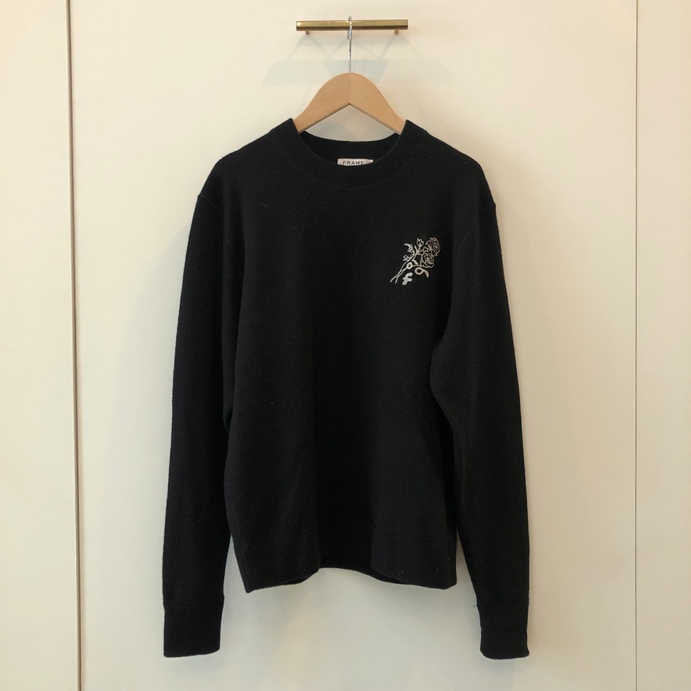 FRAME Rose Embroidered Sweatshirt/Sweater
